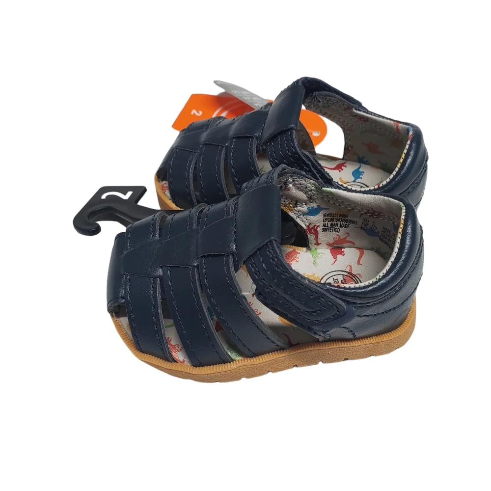 8NWT Wonder Nation Baby Boy Fisherman Sandal Navy Size 2 - Picture 4 of 11